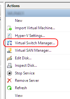 Virtual Switch Manager in Hyper-V Manager