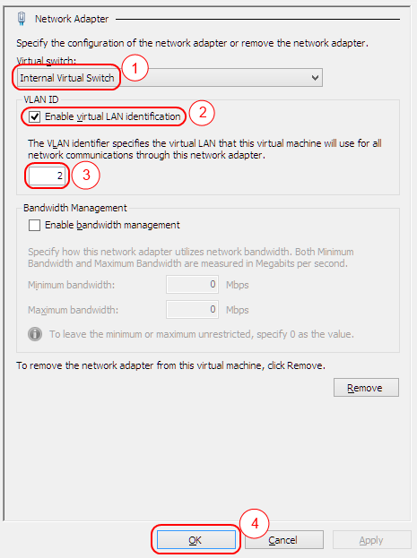 VM Network Adapter settings